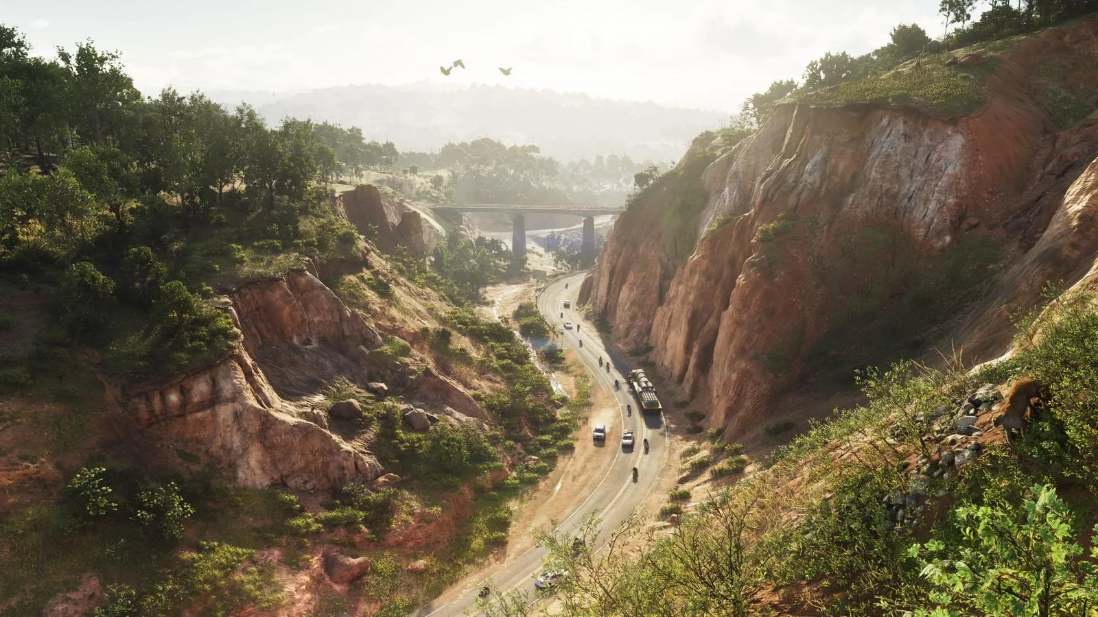 Mount Kalaga: дорога в каньоне между красными обрывами — GTA 6